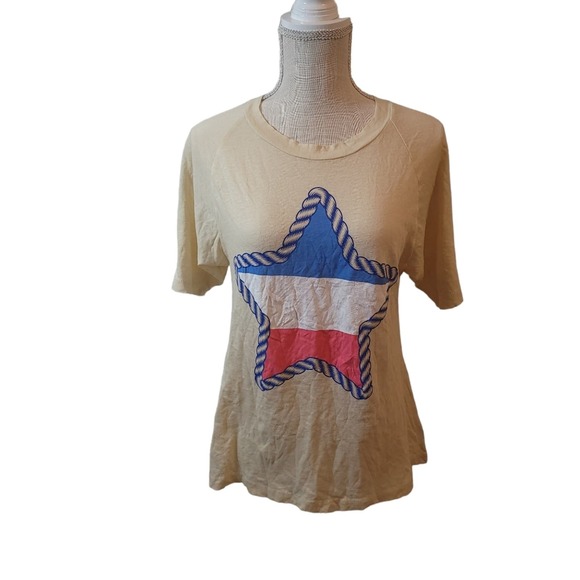 Wildfox Rope Star Perfect Soft Tee Shirt Yellow NWT Size Small - Picture 3 of 6